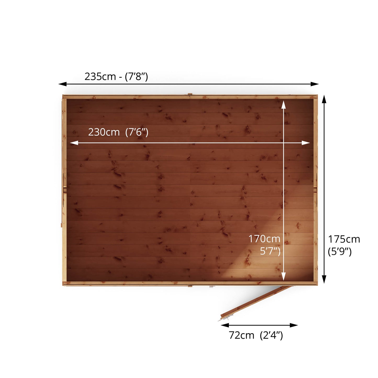 Mercia 8 x 6 Shiplap Reverse Apex Wooden Shed
