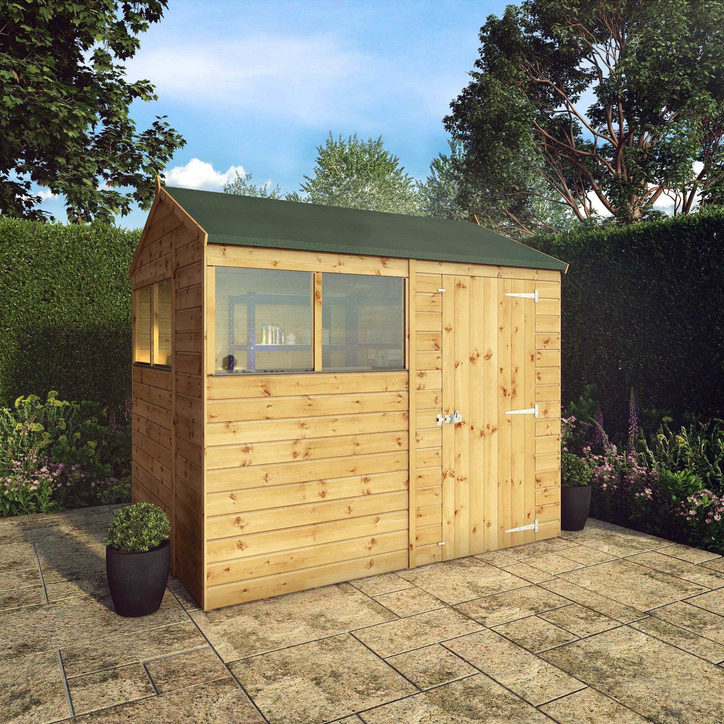 Mercia 8 x 6 Shiplap Reverse Apex Wooden Shed