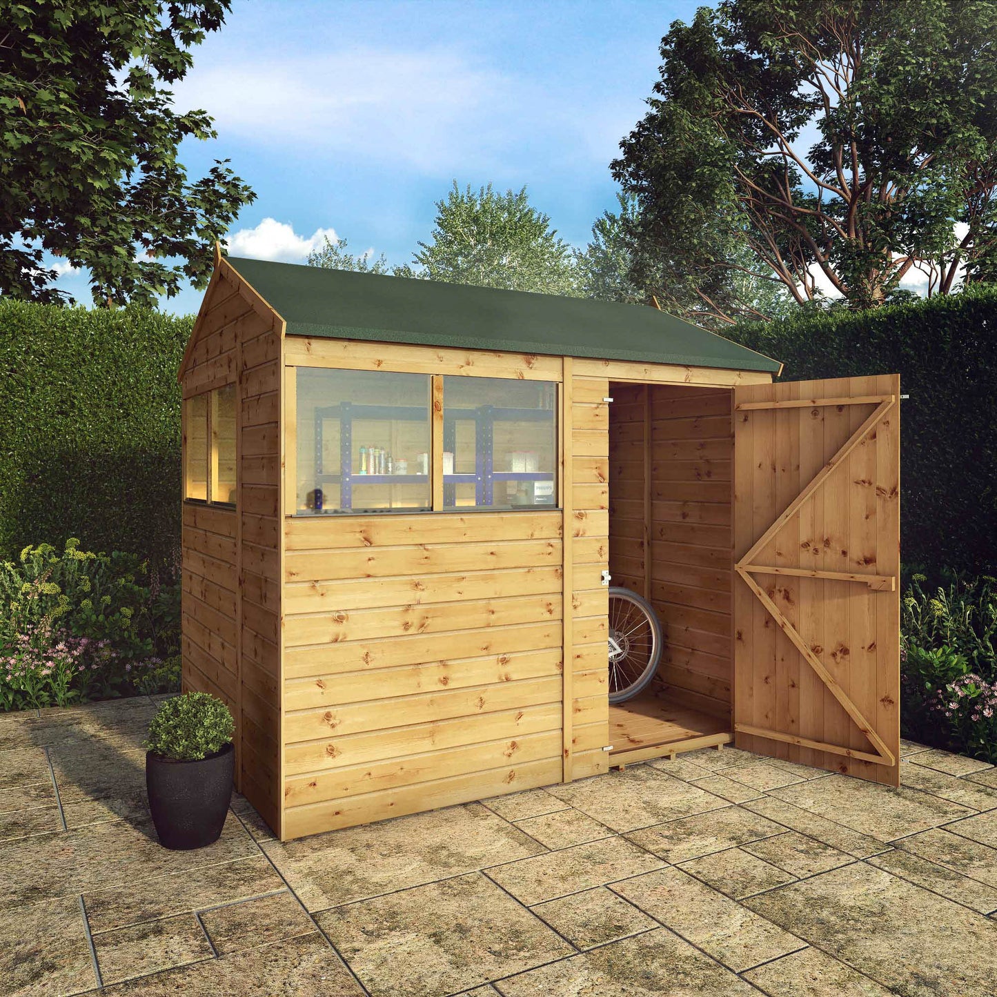 Mercia 8 x 6 Shiplap Reverse Apex Wooden Shed
