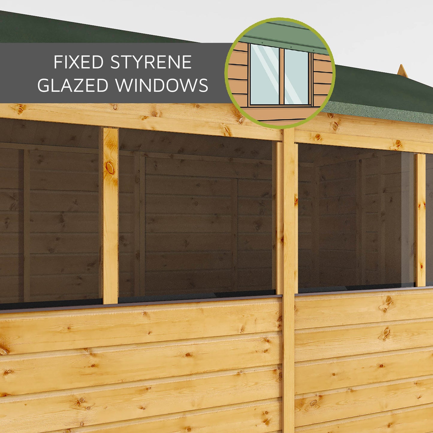 Mercia 8 x 6 Shiplap Reverse Apex Wooden Shed