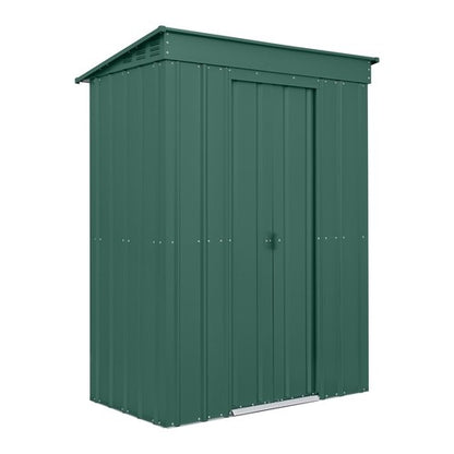 Globel 5x3ft Pent Metal Garden Shed - Green