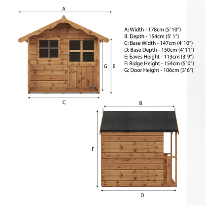 5 x 5 Poppy Wooden Playhouse