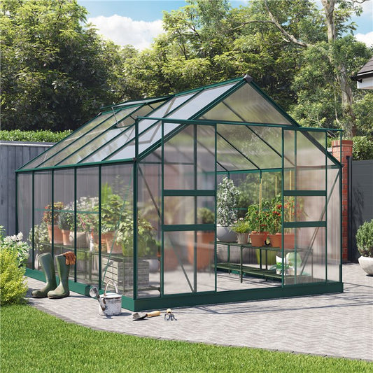 Harvester Walk-In Aluminium Polycarbonate Greenhouse 8x12