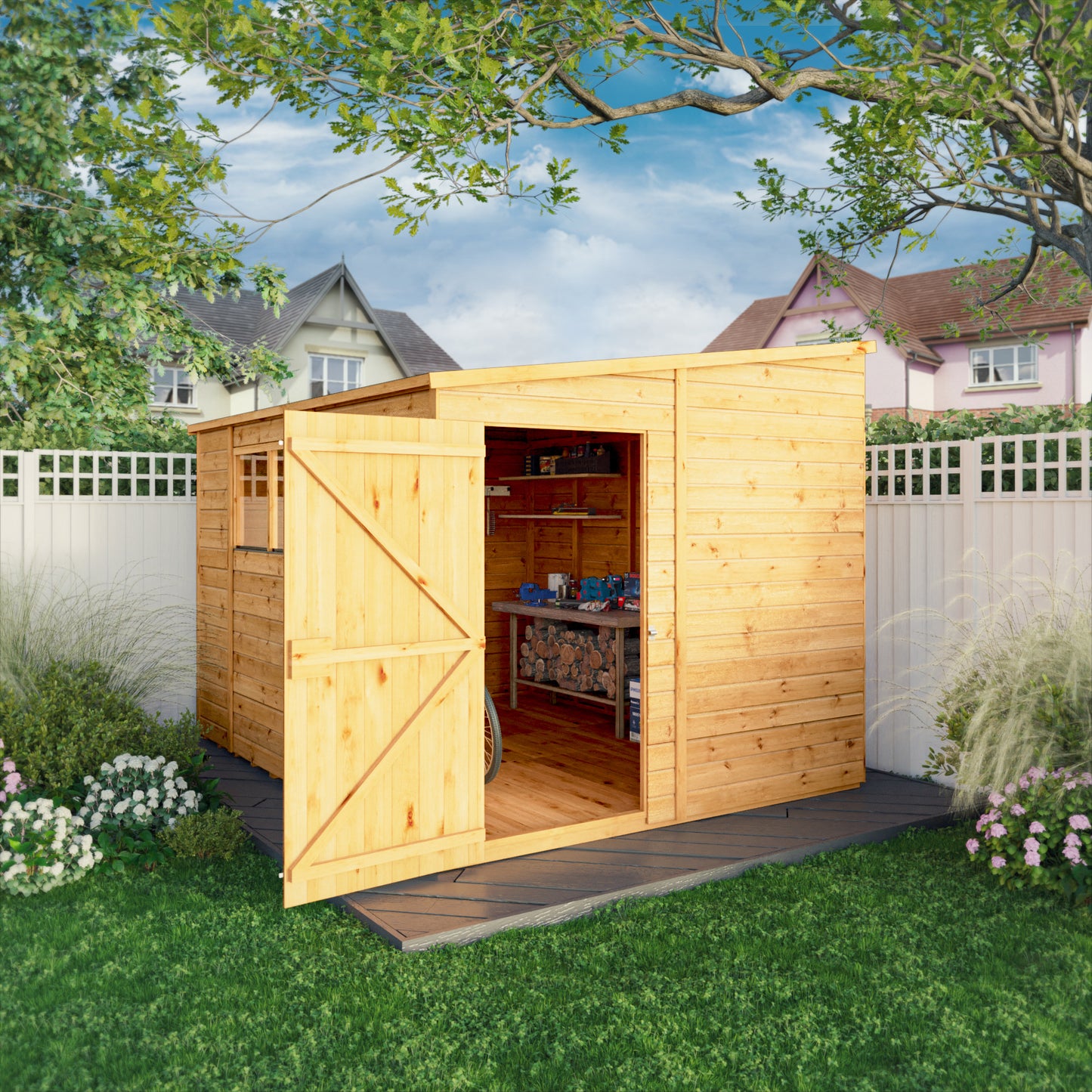 10 x 8 Woodsman Shiplap Pent Wooden Shed