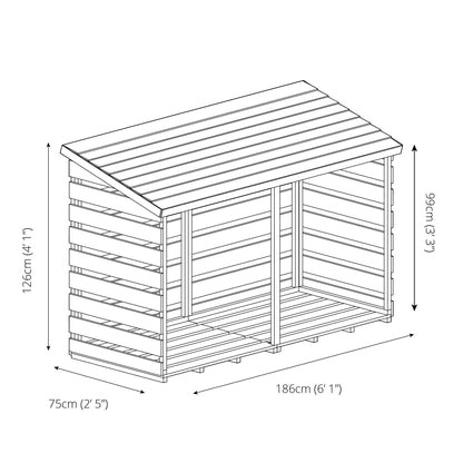 6 x 3 Pressure Treated Double Log Store