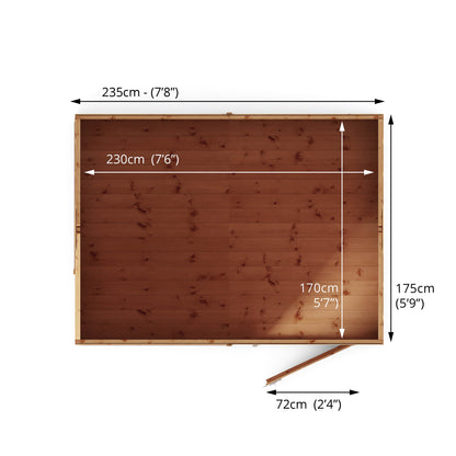 Mercia 8 x 6 Shiplap Reverse Apex Wooden Shed