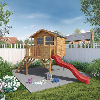 Poppy Tower Wooden Playhouse with Slide