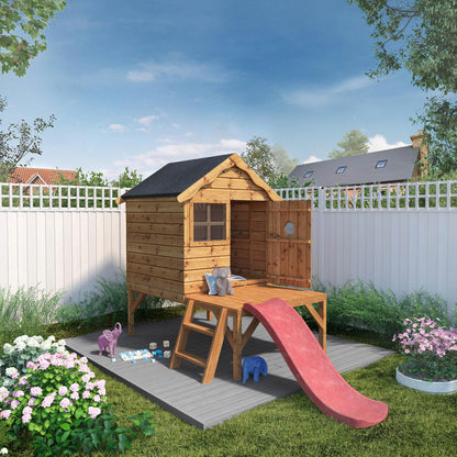 5 x 10 Snug Tower Wooden Playhouse with Slide