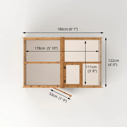 Mercia 6 x 4 Evesham Wooden Greenhouse