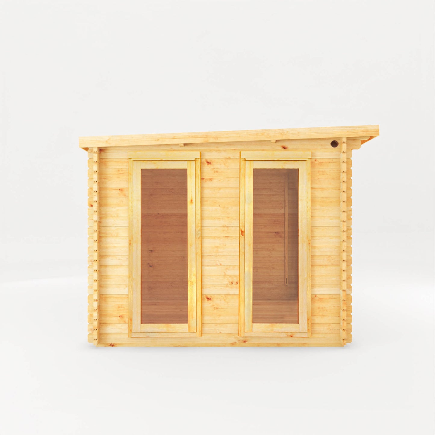 3m x 3m Wren Pent Log Cabin - 28mm