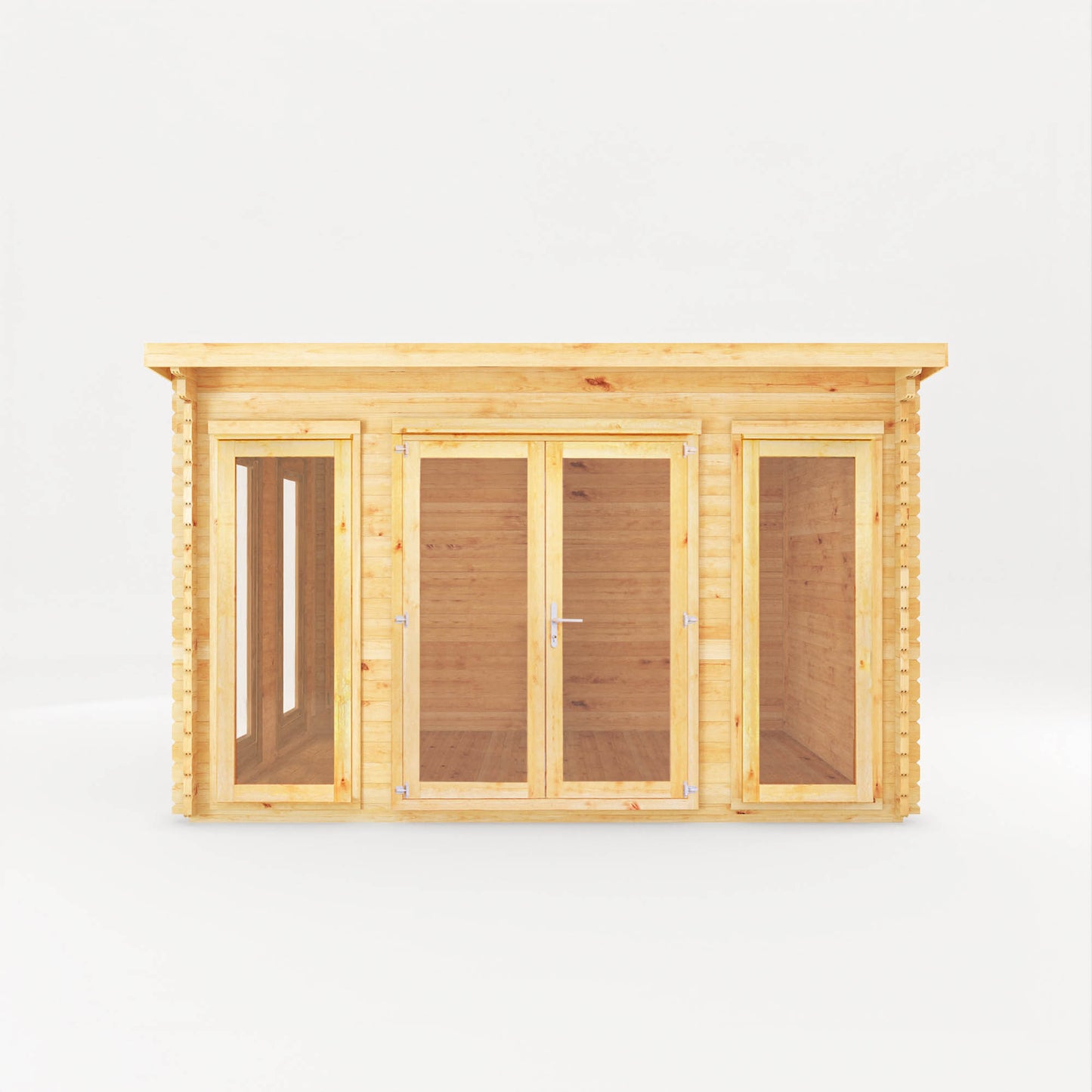 4m x 3m Wren Pent Log Cabin - 28mm