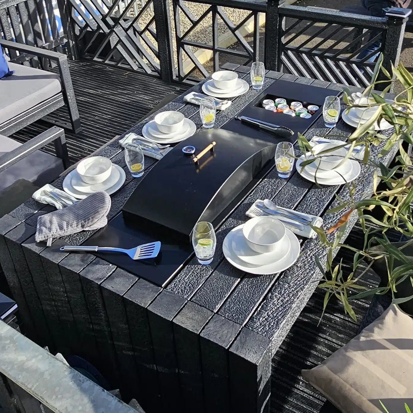 The Brixham 6-8 Person Electric Grill Table Set