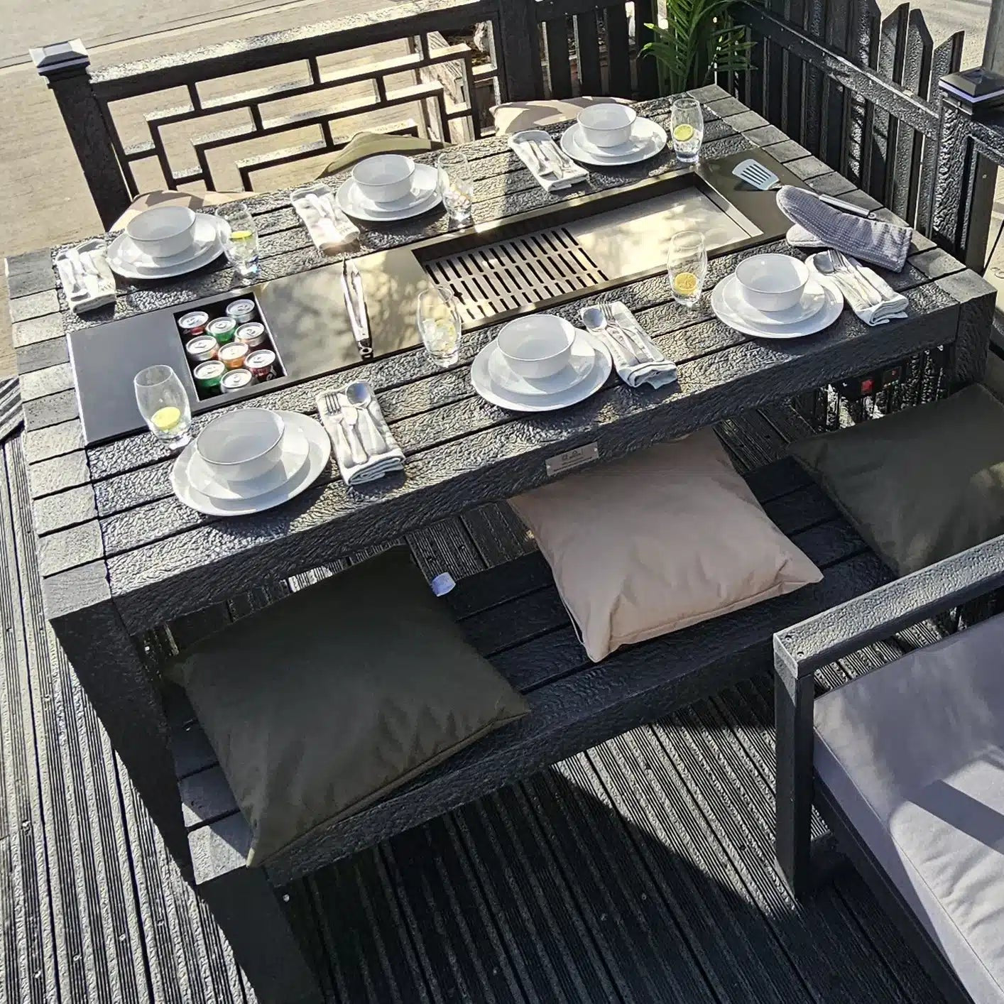 The Brixham 6-8 Person Electric Grill Table Set