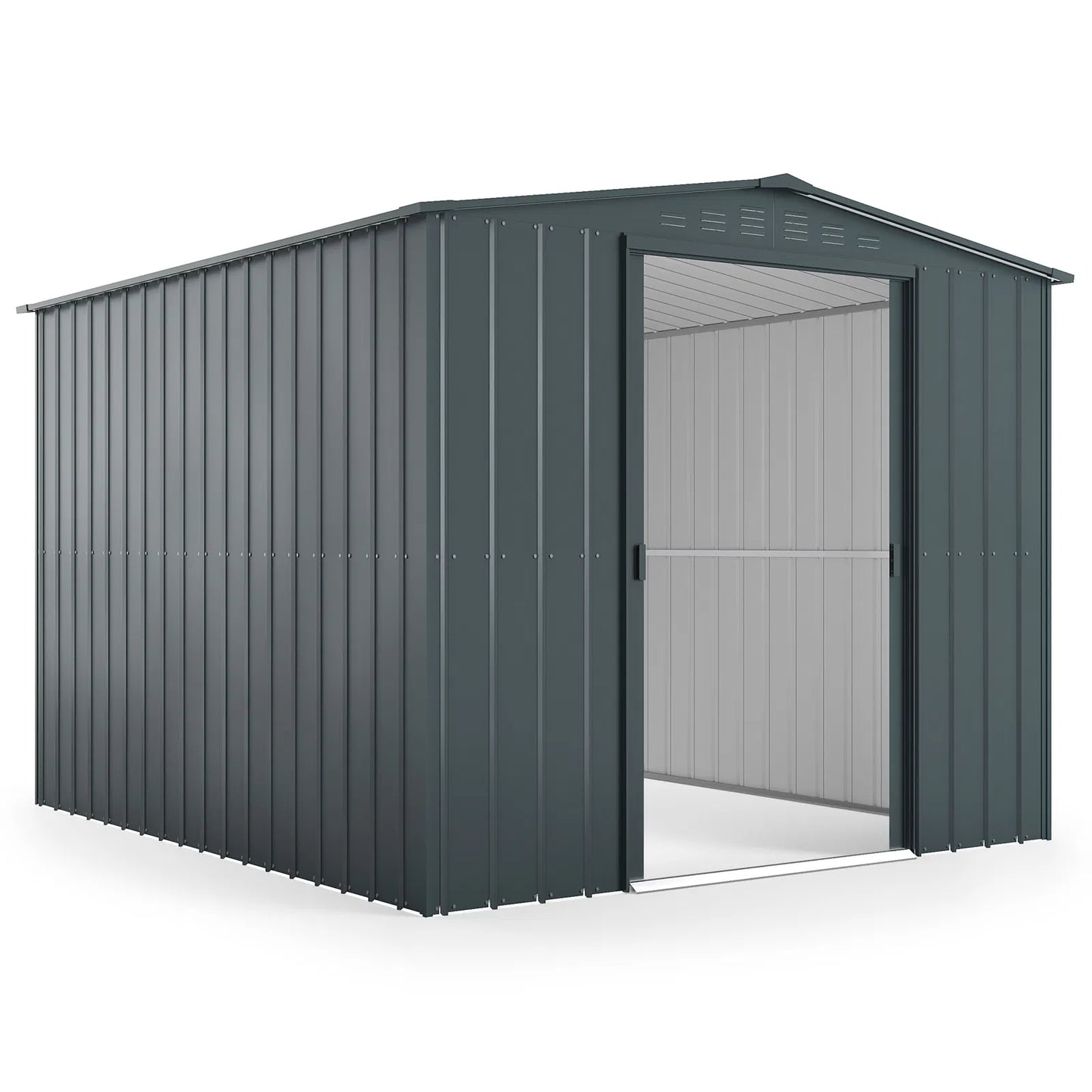 Globel Apex Metal Garden Shed - Choose Size