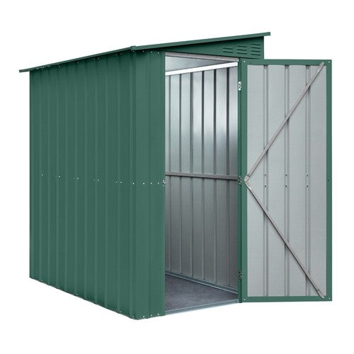 Globel 4x6ft Lean-To Metal Garden Shed - Heritage Green