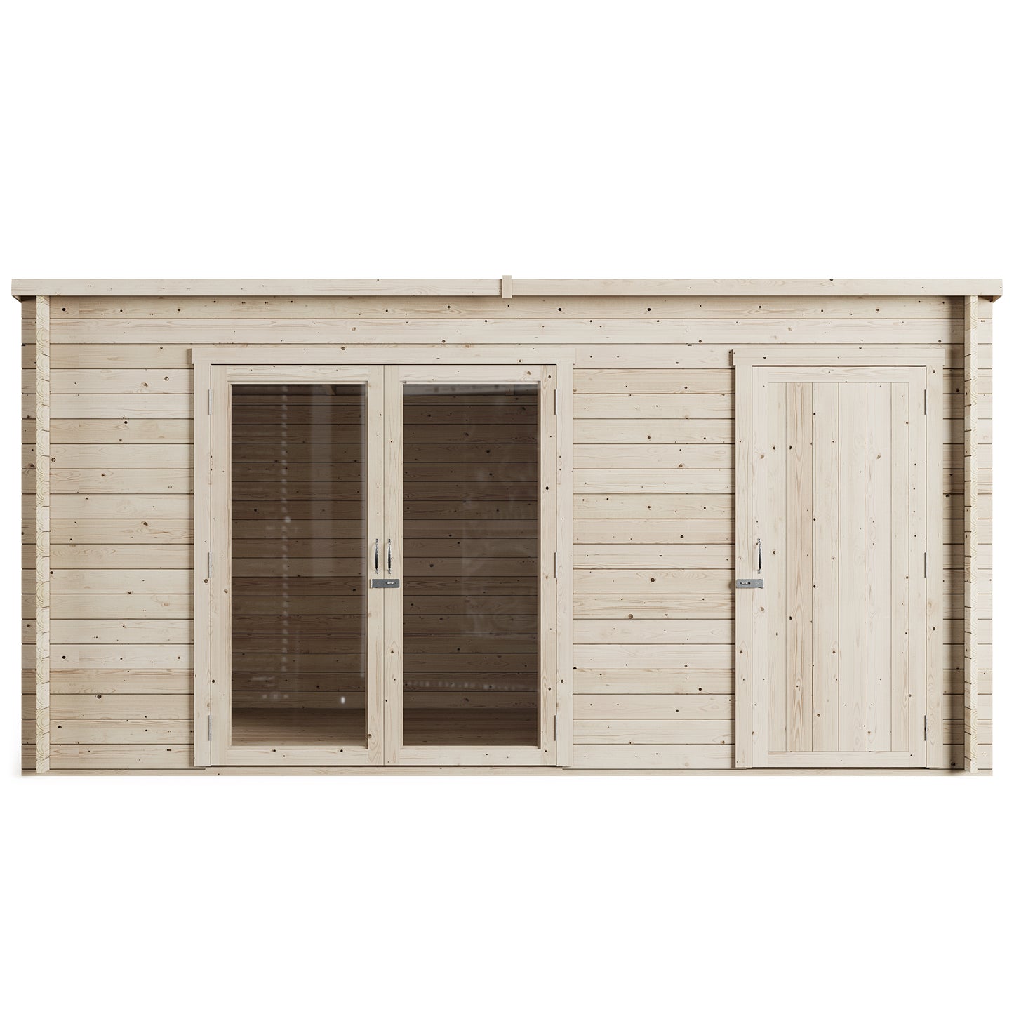 Store More Darton Pent Log Cabin Summerhouse with Side Store - 14ft x 8ft